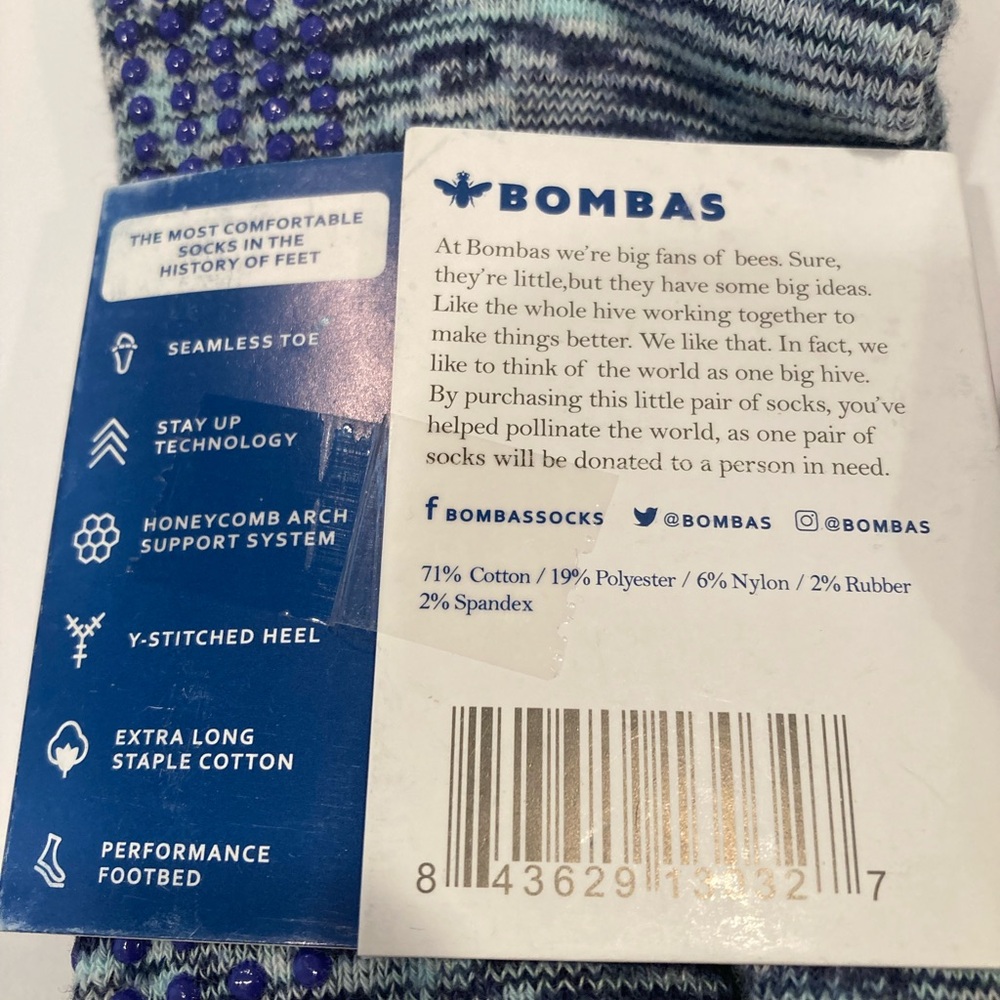Bombas Women's gripper ankle socks with tab. 5 pairs. Size Large. NWT - Picture 6 of 6